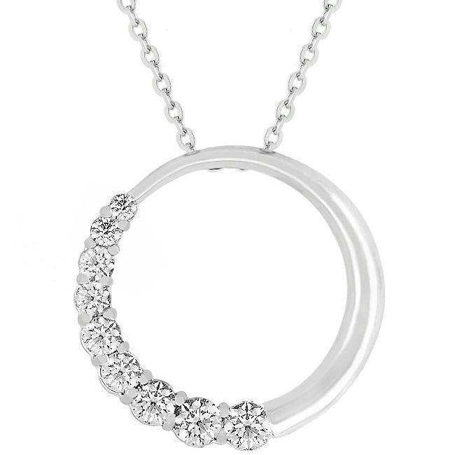 Graduated Cubic Zirconia Circle Pendant - JGI - Flyclothing LLC