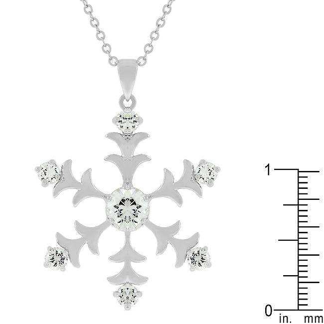 Rhodium Plated Snowflake Pendant - JGI - Flyclothing LLC