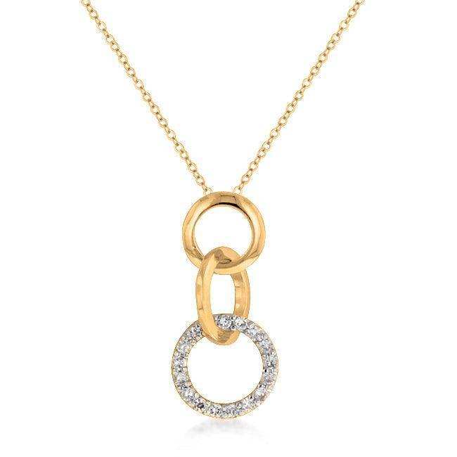 Goldtone Finish Triplet Hooplet Pendant - JGI - Flyclothing LLC