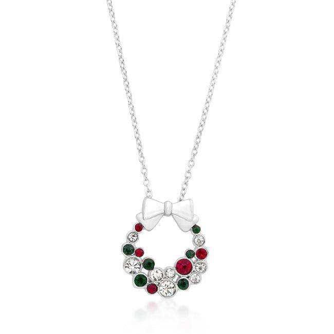 Holiday Wreath Colored Crystal Pendant - JGI - Flyclothing LLC