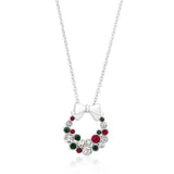 Holiday Wreath Colored Crystal Pendant - JGI - Flyclothing LLC