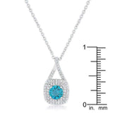 Christal 1.2ct Aqua CZ Rhodium Classic Necklace - JGI - Flyclothing LLC