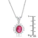 Chrisalee 3.2ct Ruby CZ Rhodium Classic Drop Necklace - JGI - Flyclothing LLC