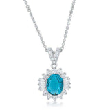 Chrisalee 3.2ct Aqua CZ Classic Drop Necklace - JGI - Flyclothing LLC
