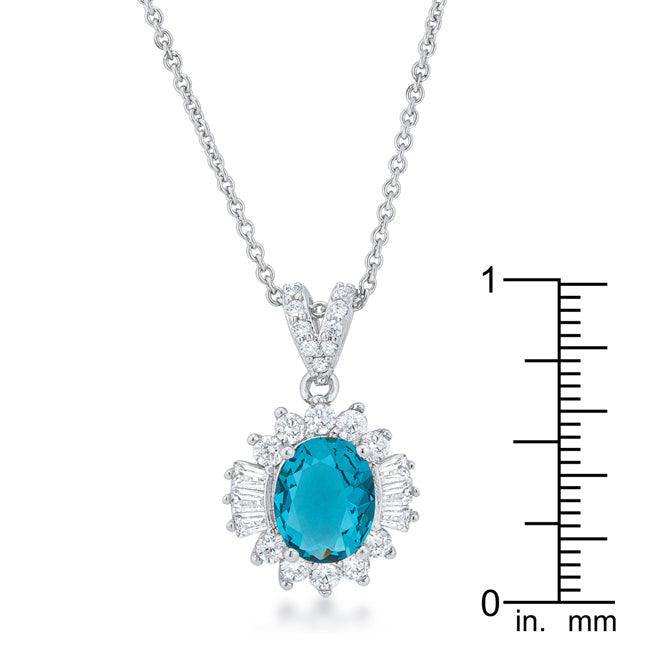 Chrisalee 3.2ct Aqua CZ Classic Drop Necklace - JGI - Flyclothing LLC