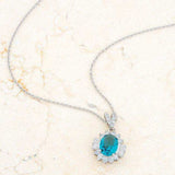 Chrisalee 3.2ct Aqua CZ Classic Drop Necklace - JGI - Flyclothing LLC