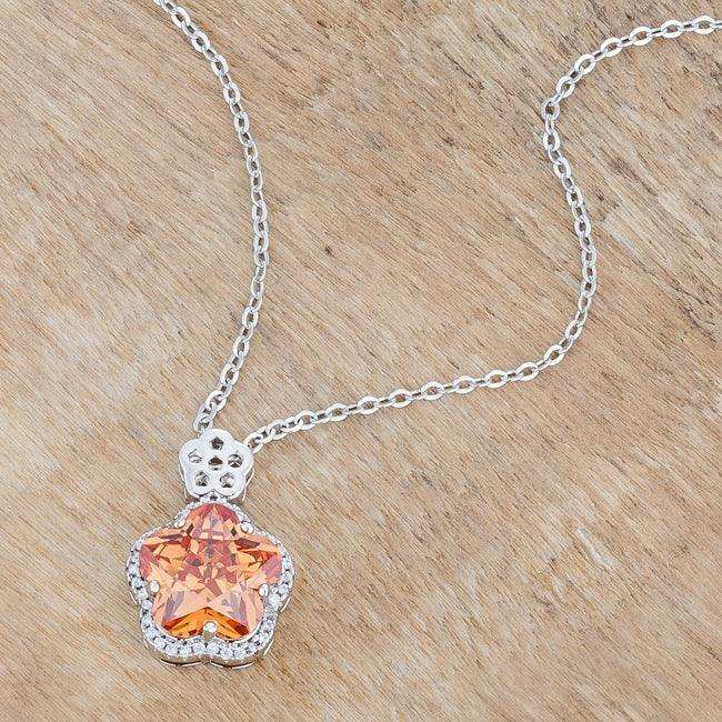 Beautiful Floral Cut Champagne CZ Pendant - JGI - Flyclothing LLC