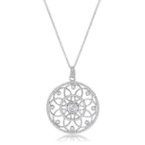 1.4 Ct Rhodium Pendant Necklace with Interlocking Circles and CZ - JGI - Flyclothing LLC