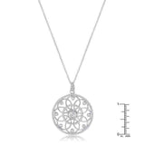 1.4 Ct Rhodium Pendant Necklace with Interlocking Circles and CZ - JGI - Flyclothing LLC