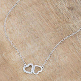 Sweet and Romantic Rhodium Melded CZ Hearts Necklace - JGI - Flyclothing LLC