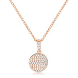 Rose Gold Plated Necklace with CZ Disk Pendant - JGI - Flyclothing LLC