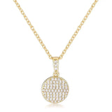 Gold Plated Necklace with CZ Disk Pendant - JGI - Flyclothing LLC