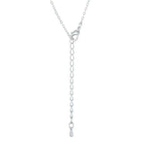 Rhodium Necklace with CZ Disk Pendant - JGI - Flyclothing LLC