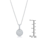 Rhodium Necklace with CZ Disk Pendant - JGI - Flyclothing LLC