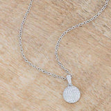 Rhodium Necklace with CZ Disk Pendant - JGI - Flyclothing LLC