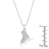 Delicate .4Ct Rhodium Plated Ice Skate Pendant - JGI - Flyclothing LLC