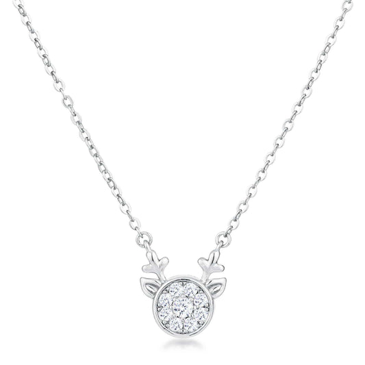 3.88Ct Rhodium Reversible Champagne CZ Reindeer Pendant - JGI - Flyclothing LLC