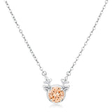3.88Ct Rhodium Reversible Champagne CZ Reindeer Pendant - JGI - Flyclothing LLC