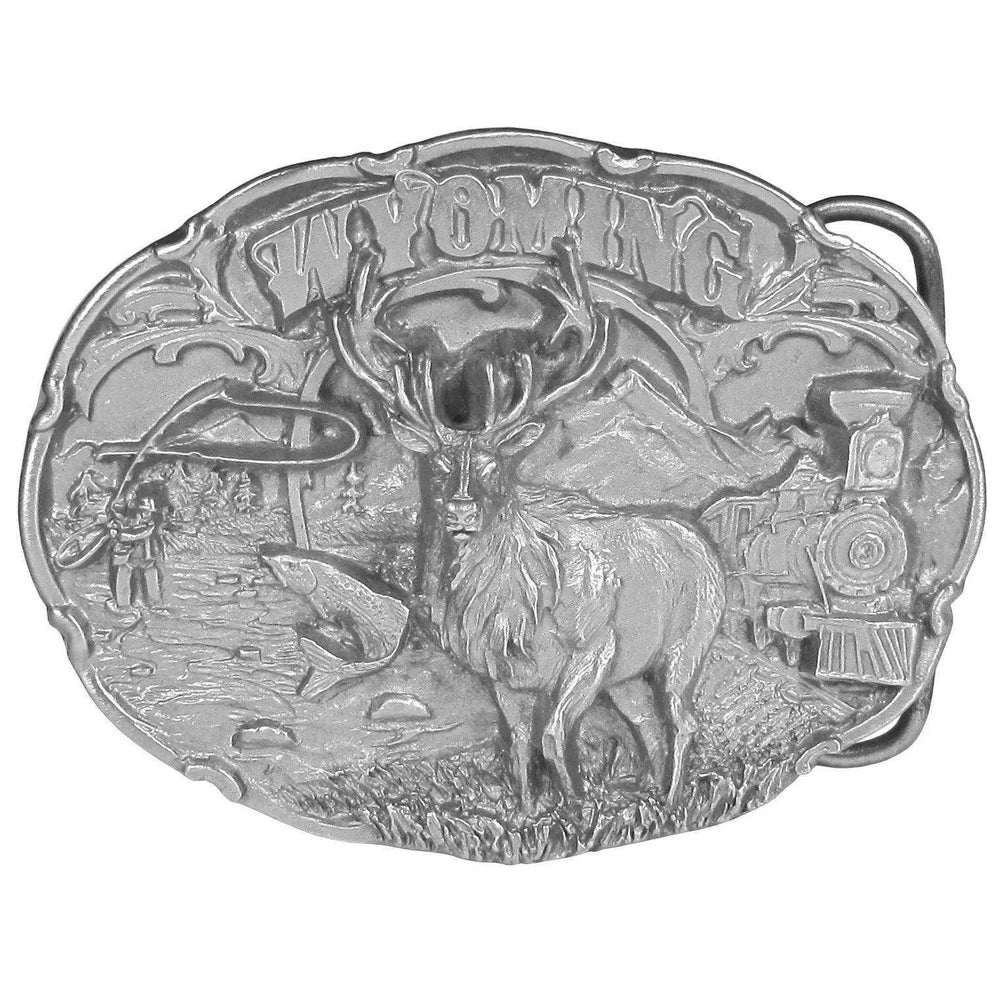 Wyoming Antiqued Belt Buckle - Siskiyou Buckle - Flyclothing LLC