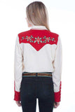 Scully Leather Western Scully Ivory Red Yokes With Embroidery Roses - Scully Leather - Flyclothing LLC