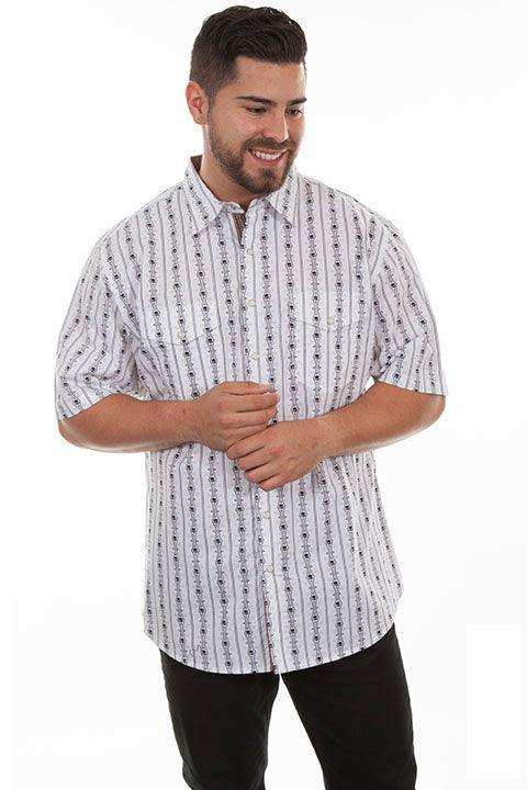 Scully WHITE S.S. SKULL STRIPE - Scully Leather - Flyclothing LLC