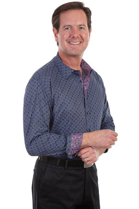 Scully BLUE TOP SHELF "BLUE PAISLEY" SHIRT - Scully Leather - Flyclothing LLC