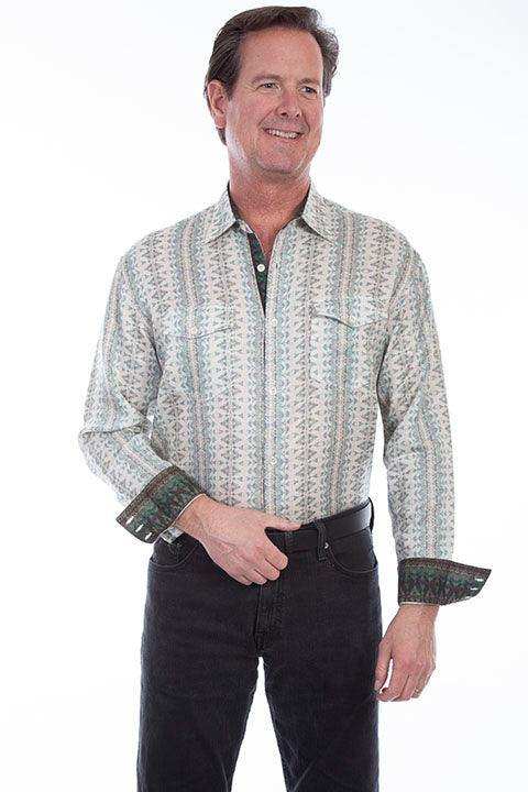 Scully SAGE TENCEL DIAMOND PRINT SHIRT - Scully Leather - Flyclothing LLC