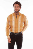Scully Leather Western Scully Mustard Jacquard Men's Shirt - Scully Leather - Flyclothing LLC