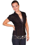 Scully BLACK CAP SLEEVE BLOUSE - Scully Leather - Flyclothing LLC