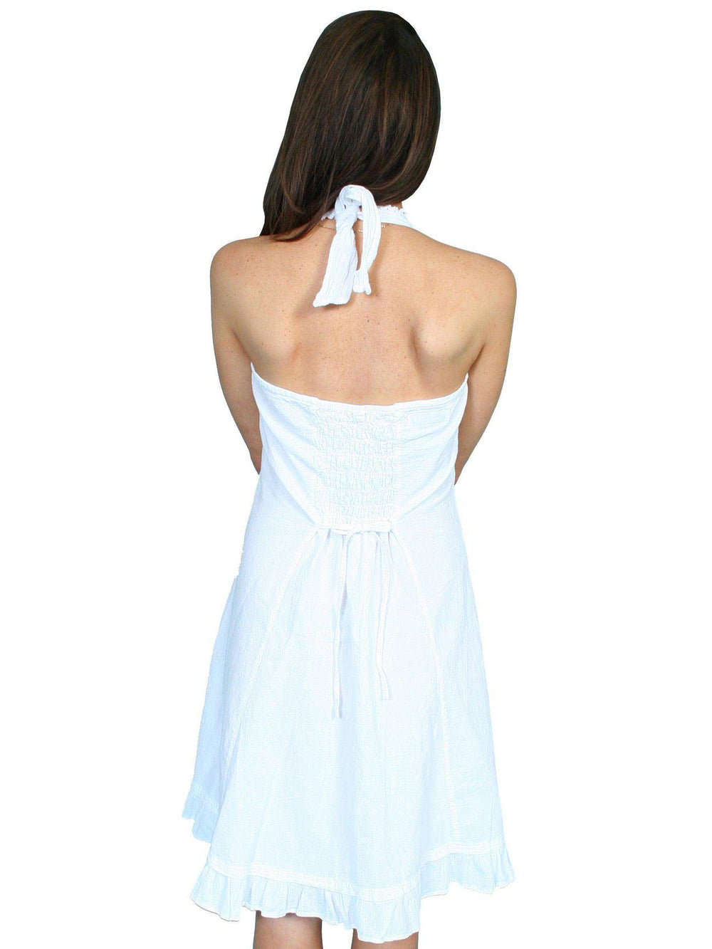 Scully WHITE HALTER DRESS PERUVIAN COTTON - Scully Leather - Flyclothing LLC