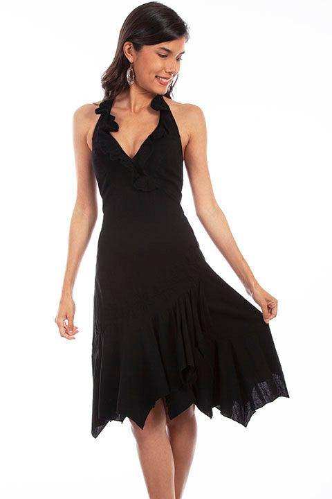 Scully BLACK HALTER DRESS PERUVIAN COTTON - Scully Leather - Flyclothing LLC