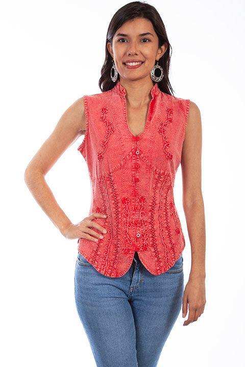 Scully BRICK SLEEVELESS BLOUSE PERUVIAN COTTON - Scully Leather - Flyclothing LLC