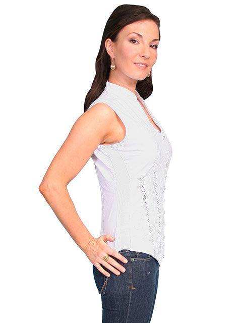 Scully WHITE SLEEVELESS BLOUSE PERUVIAN COTTON - Scully Leather - Flyclothing LLC
