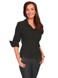 Scully BLACK 3/4 SLEEVE PERUVIAN COTTON BLOUSE - Scully Leather - Flyclothing LLC