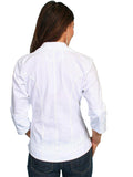 Scully WHITE 3/4 SLEEVE PERUVIAN COTTON BLOUSE - Scully Leather - Flyclothing LLC