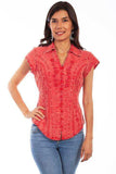 Scully BRICK CAPSLEEVE PERUVIAN COTTON BLOUSE - Scully Leather - Flyclothing LLC