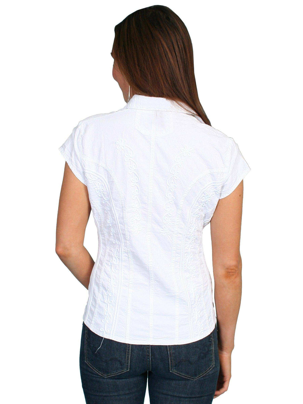 Scully WHITE CAPSLEEVE PERUVIAN COTTON BLOUSE - Scully Leather - Flyclothing LLC