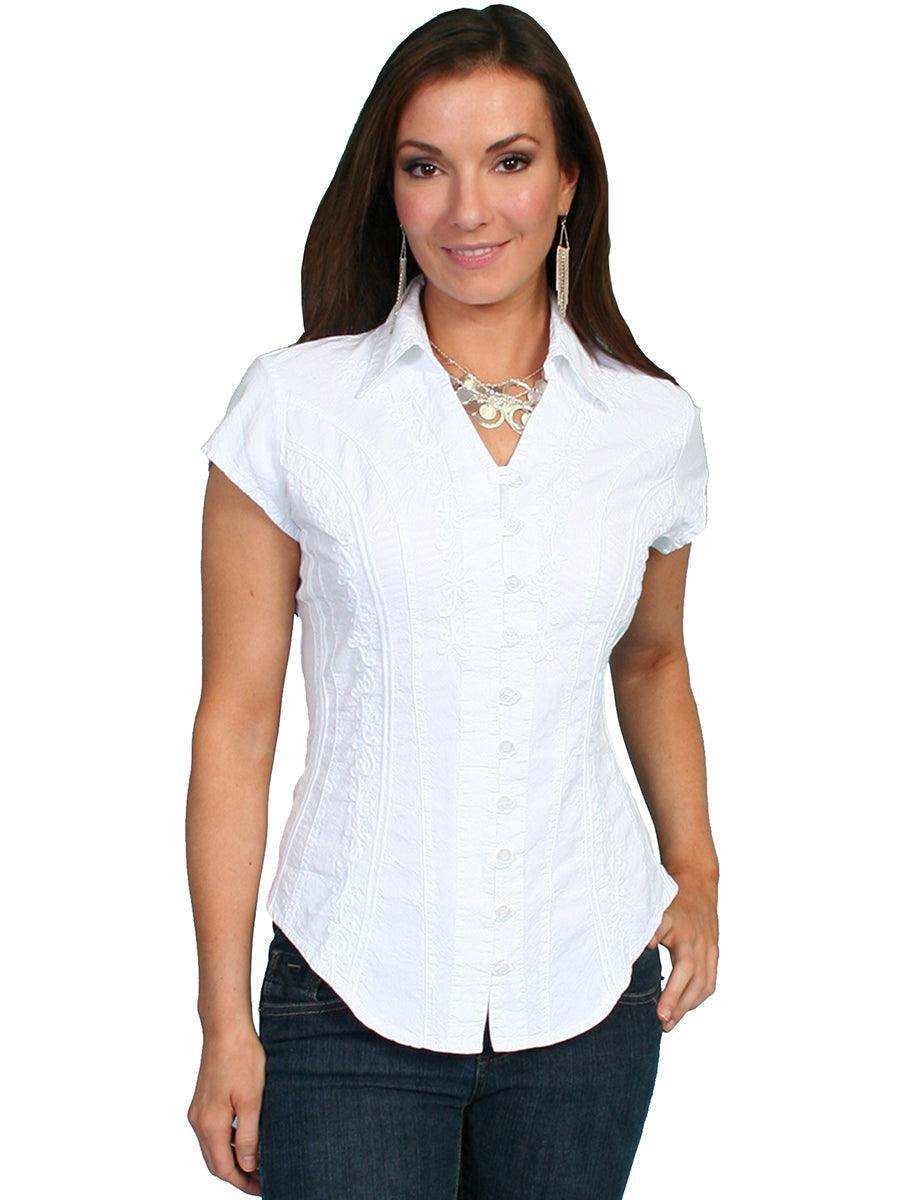 Scully WHITE CAPSLEEVE PERUVIAN COTTON BLOUSE - Scully Leather - Flyclothing LLC