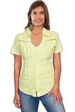 Scully LIME S/S EMBROIDERED CROSS BACK - Scully Leather - Flyclothing LLC