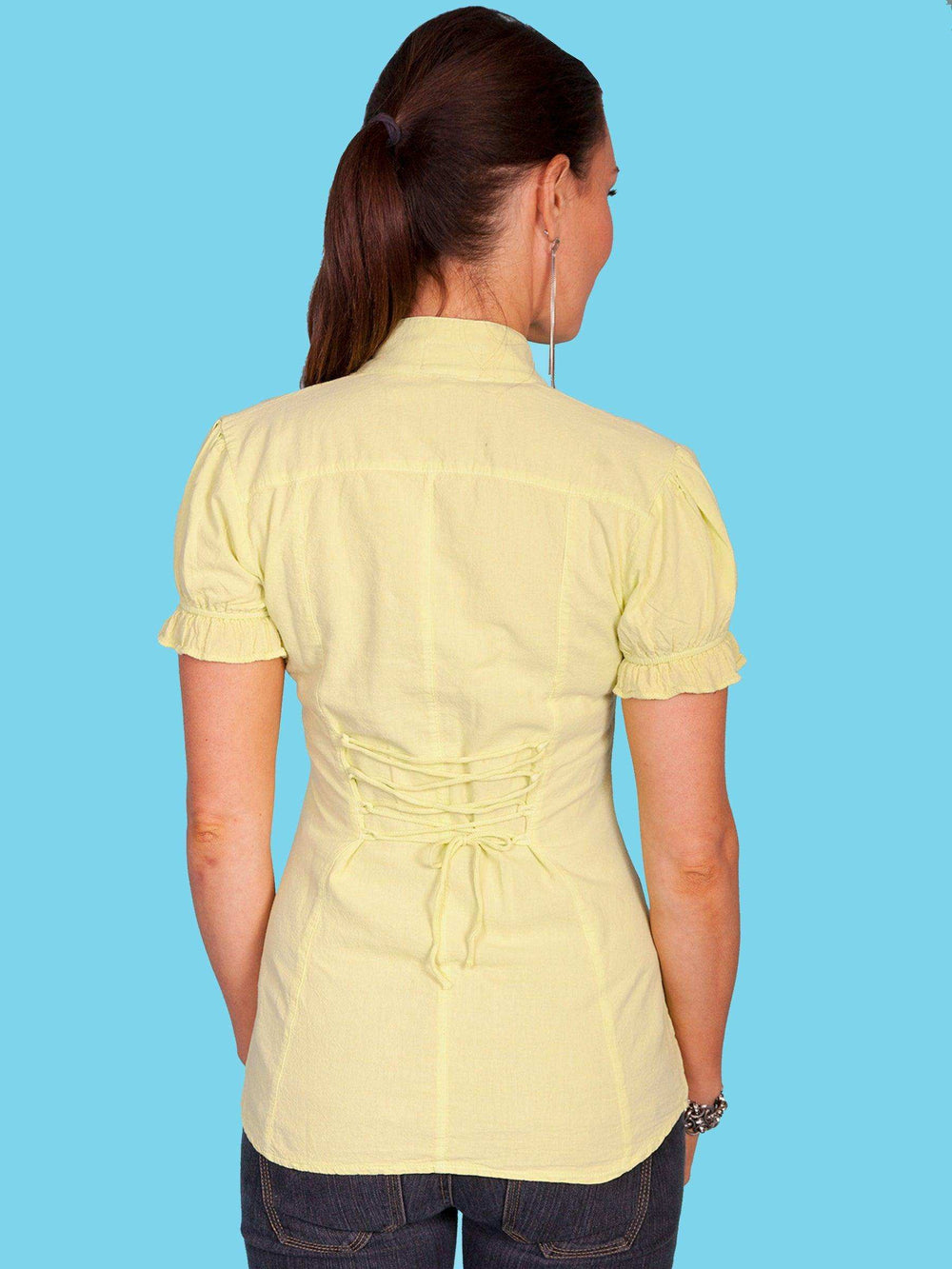 Scully LIME SHORT ELASTIC SLEEVE W/RUFFLE FRONT - Scully Leather - Flyclothing LLC
