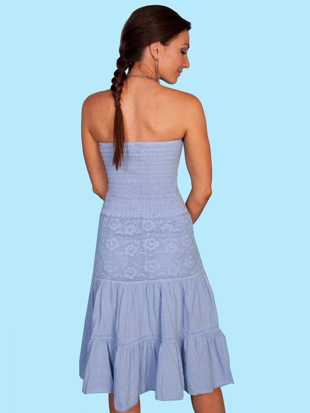 Scully POWDER BLUE TUBE TOP DRESS (XXS-XXXS) - Scully Leather - Flyclothing LLC