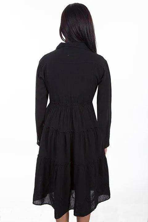 Scully BLACK L/S MULTI PANEL DRESS W/COLLAR - Scully Leather - Flyclothing LLC