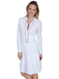 Scully WHITE L/S MULTI PANEL DRESS W/COLLAR - Scully Leather - Flyclothing LLC