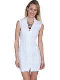 Scully WHITE S/L BUTTON FRONT DRESS - Scully Leather - Flyclothing LLC