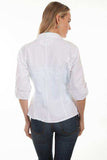 Scully WHITE COTTON JACKET W/ROLL SLEEVES - Scully Leather - Flyclothing LLC