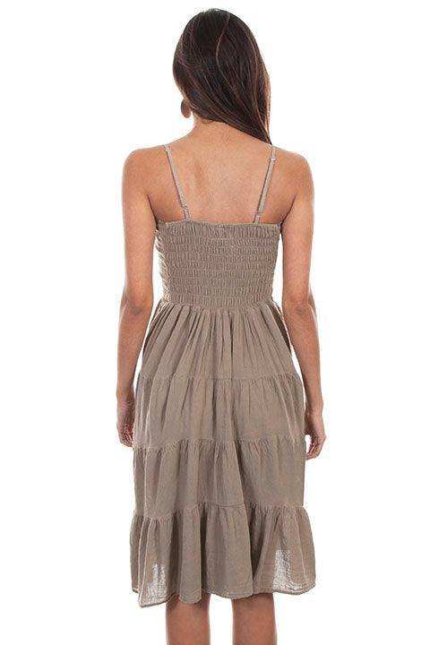 Scully KHAKI SPAGHETTI STRAP DRESS - Scully Leather - Flyclothing LLC