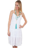 Scully WHITE SPAGHETTI STRAP SUN BURST DRESS - Scully Leather - Flyclothing LLC