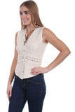 Scully NATURAL SLEEVELESS BUTTON FRONT BLOUSE - Scully Leather - Flyclothing LLC