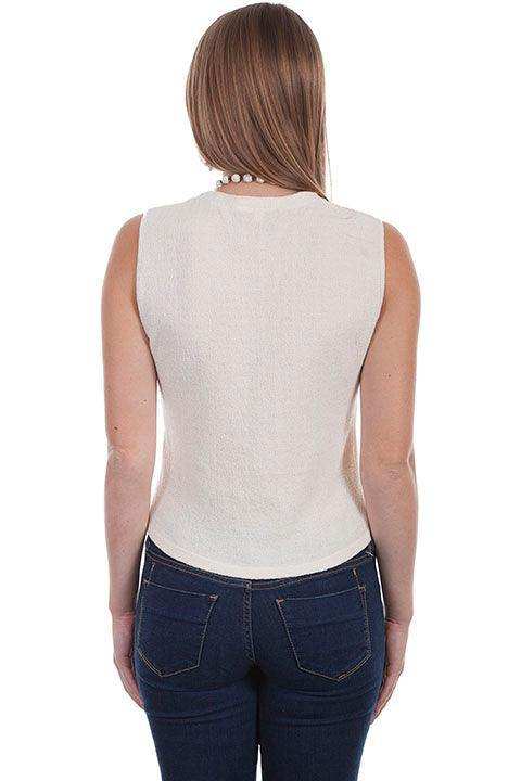 Scully NATURAL SLEEVELESS BUTTON FRONT BLOUSE - Scully Leather - Flyclothing LLC