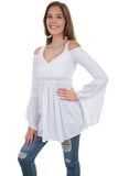Scully WHITE COLD SHOULDER TUNIC - Scully Leather - Flyclothing LLC